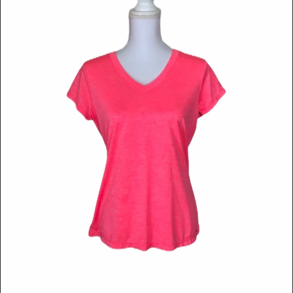 Xersion Activewear V-Neck Top Hot Pink Size Large NWOT Athletic Tee